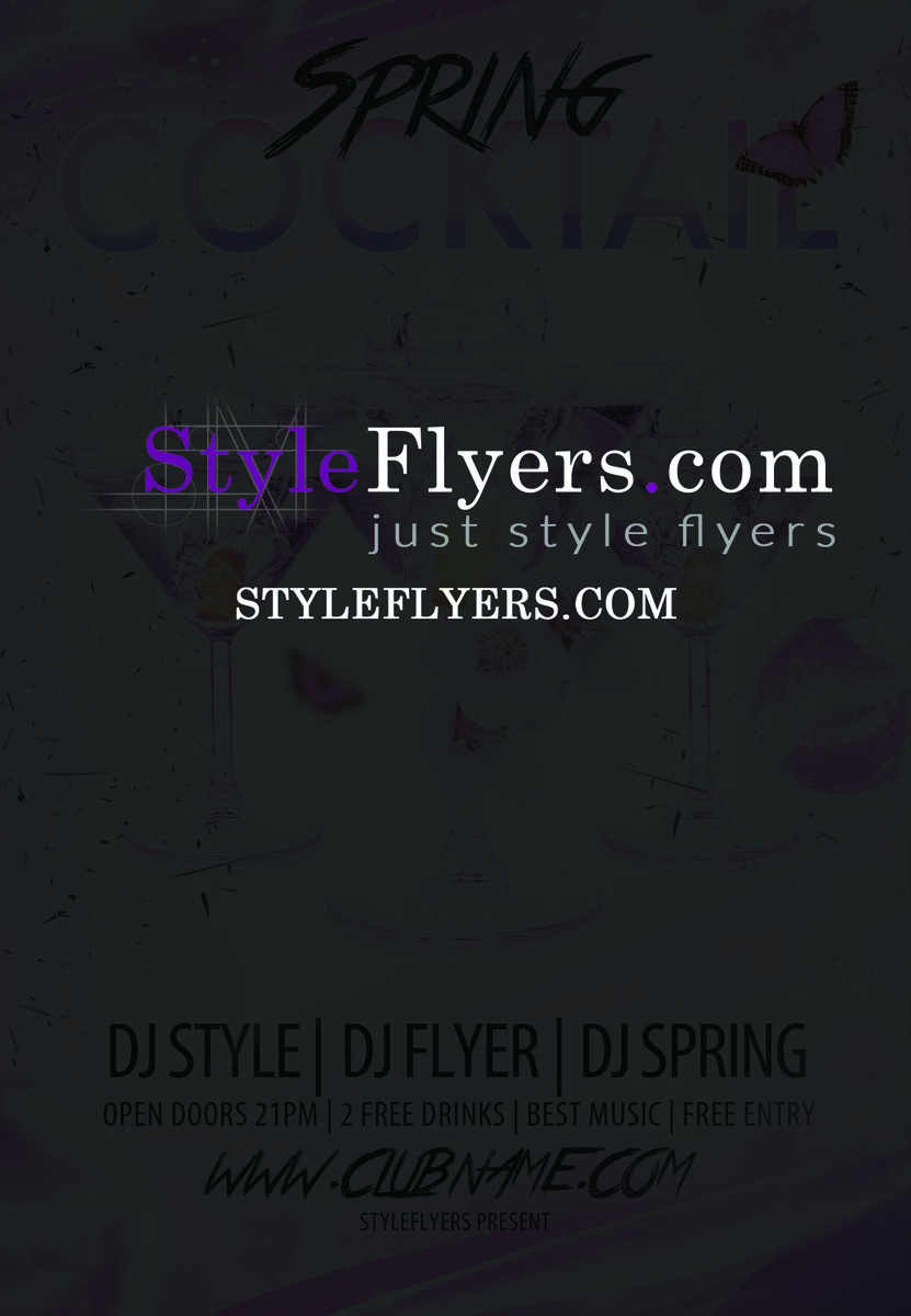 cocktail spring PSD Flyer Template