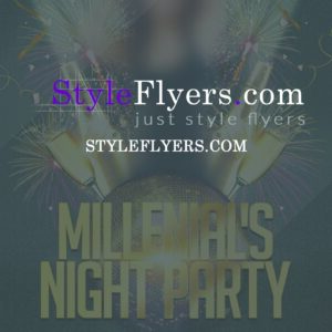 millenials night party PSD Flyer Template