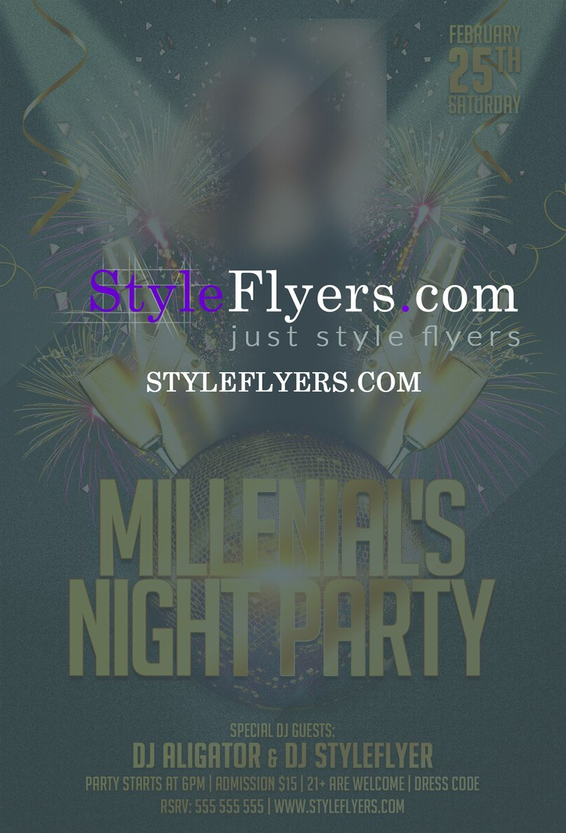 millenials night party PSD Flyer Template