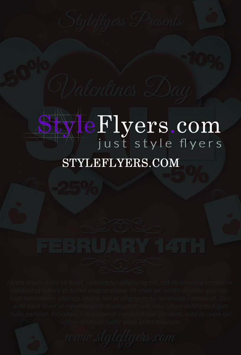 Valentines Day Sale PSD Flyer Template