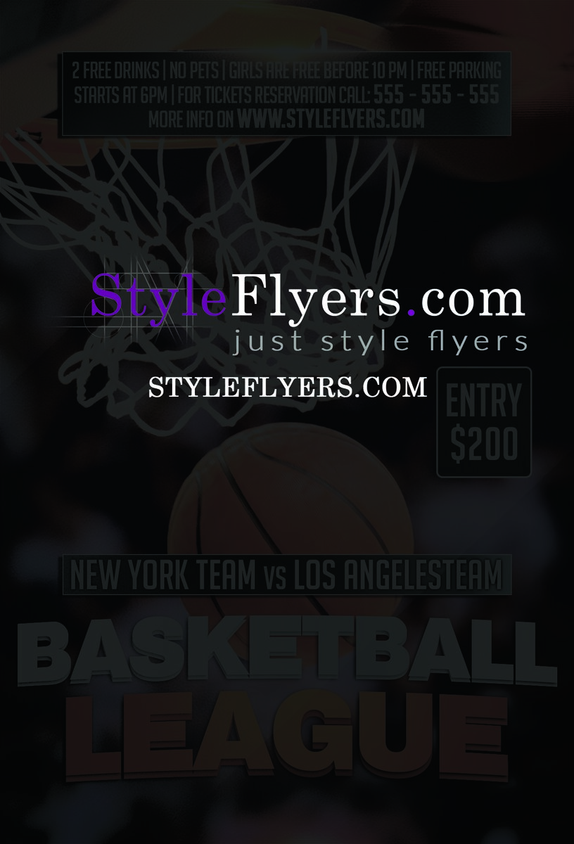 Basketball League PSD Flyer Template