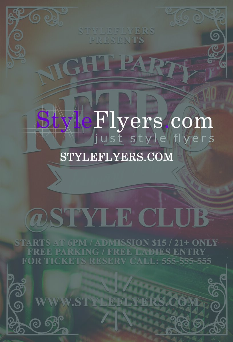 Retro Night Party PSD Flyer Template