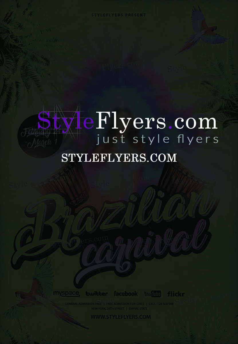 brazilian carnival PSD Flyer Template