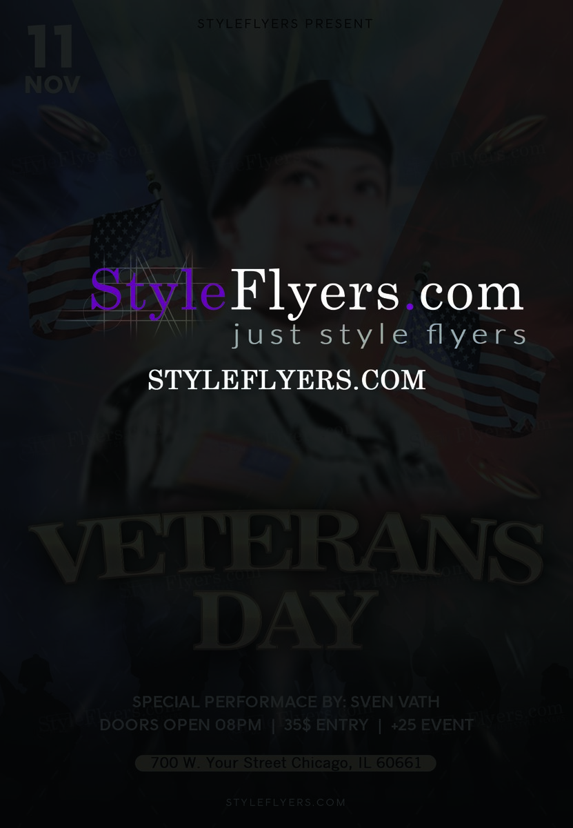 Veterans Day psd flyer