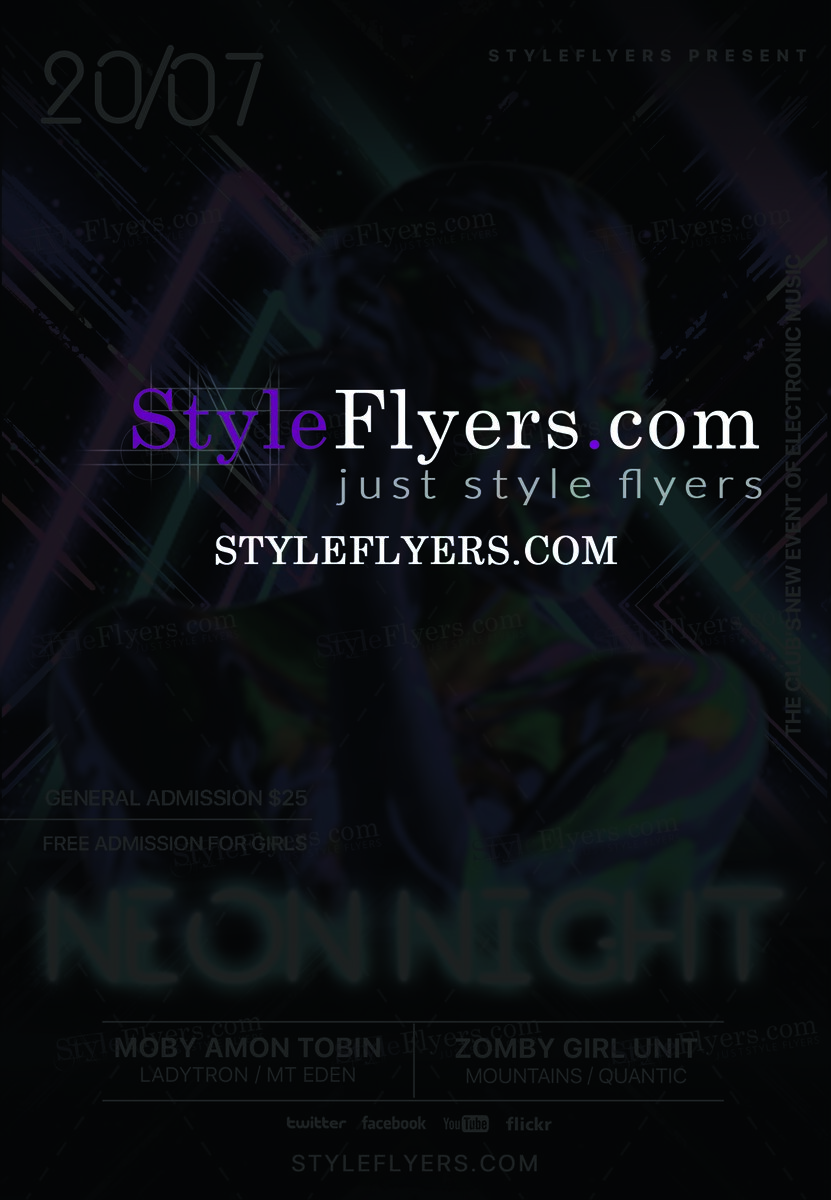 neon night psd flyer
