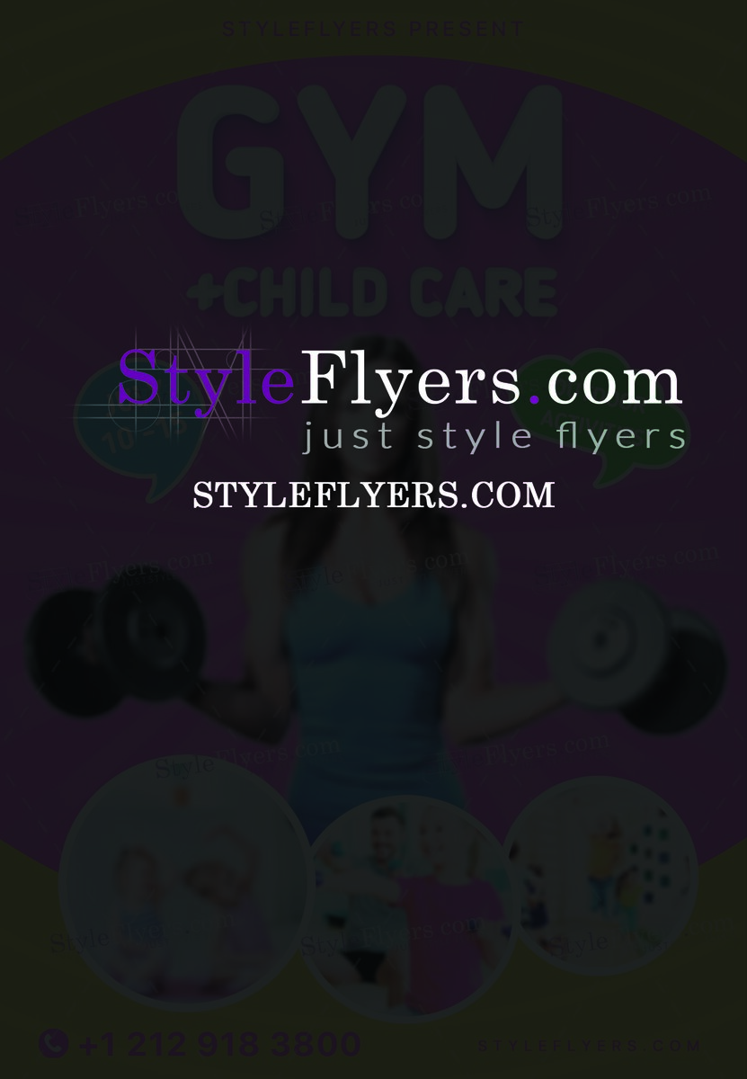 gym child care psd flyer