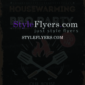 Housewarming bbq party psd flyer
