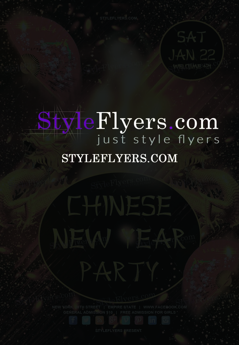 Chinese New Year Party Premium PSD Flyer Template