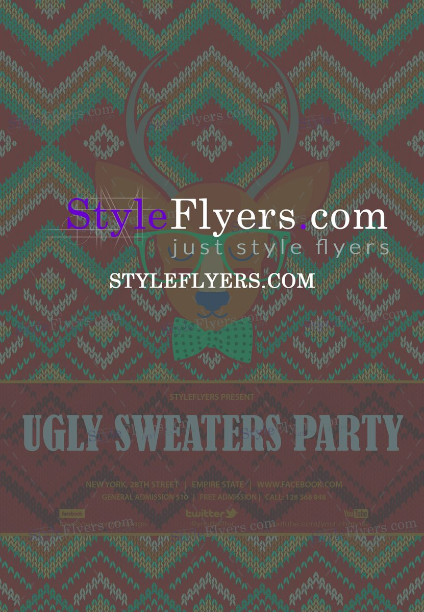 ugly sweaters party PSD Flyer Template