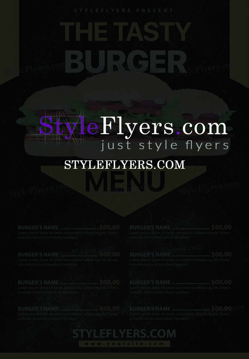burger menu psd flyer
