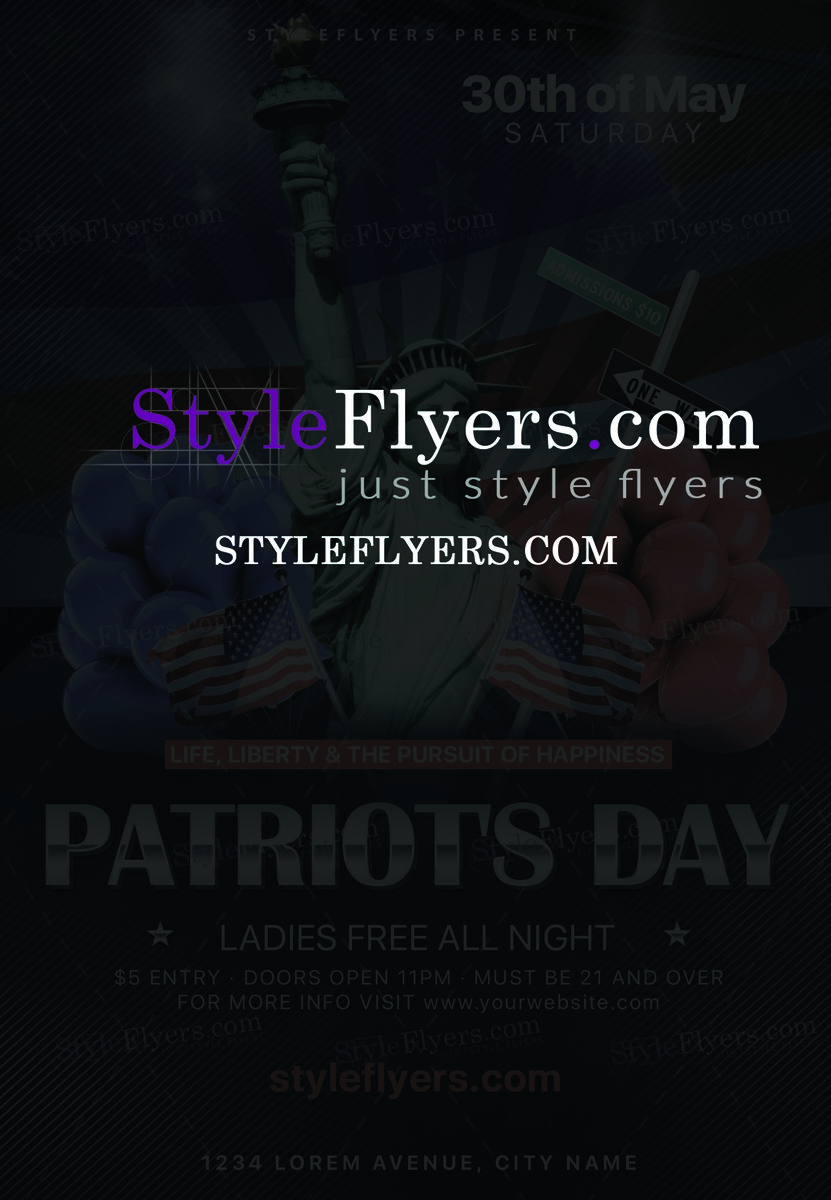 Patriots Day psd flyer