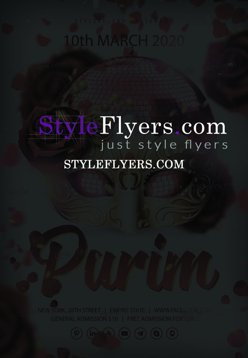 Purim PSD Flyer Template