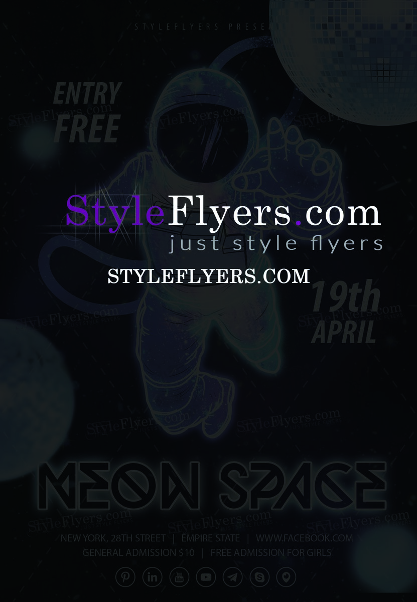 Neon Space PSD Flyer Template