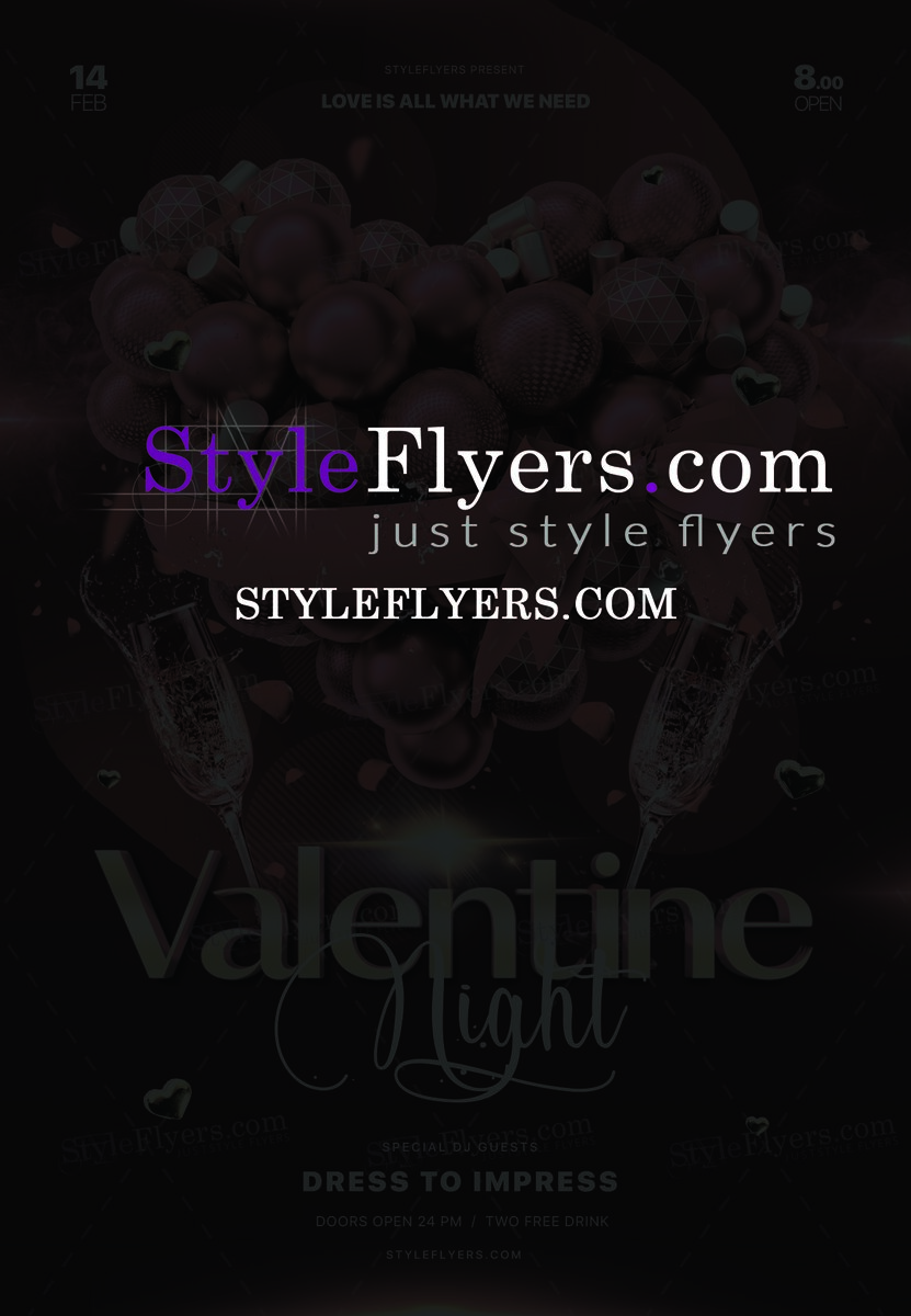 Valentine Night PSD Flyer Template