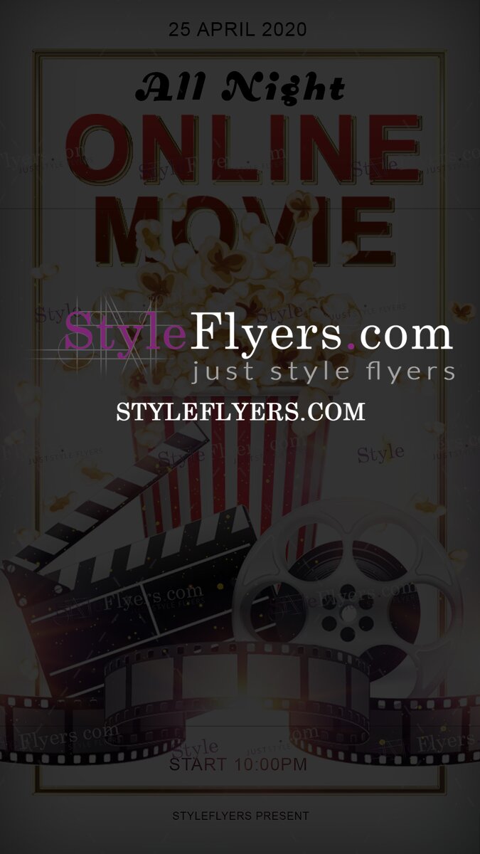 All Night Online Movie PSD Instagram Post and Story Template