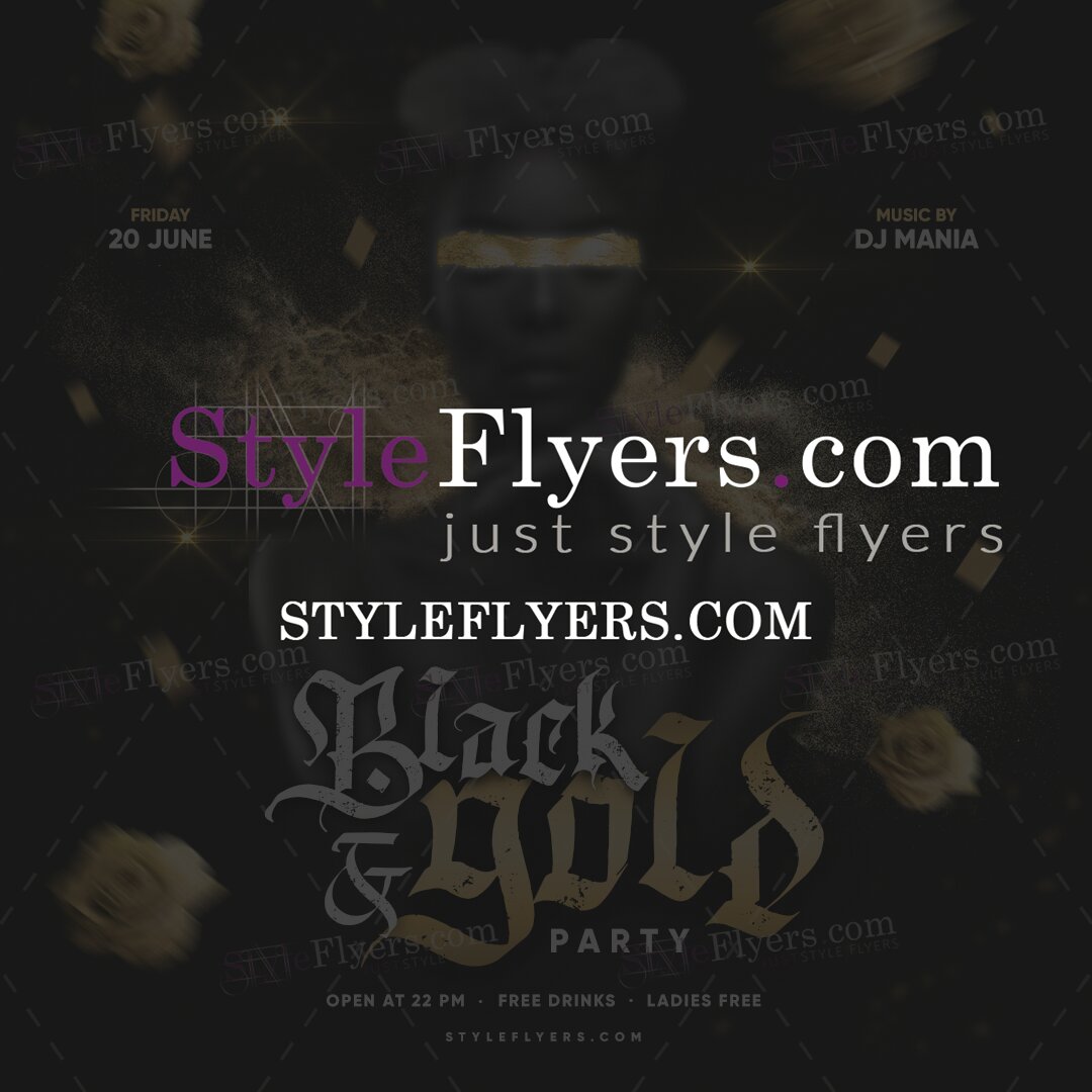 BlackGold Party PSD Flyer Template
