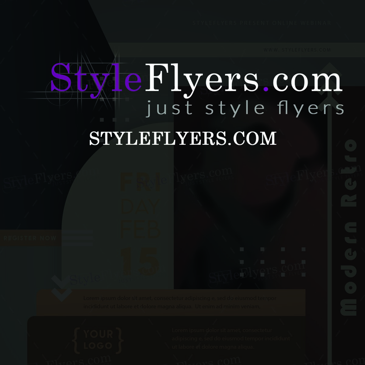modern retro PSD Flyer Template