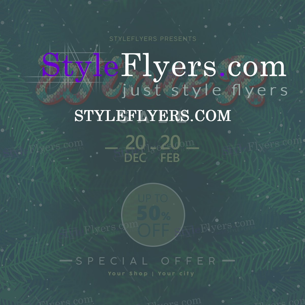 winter sale PSD Flyer Template