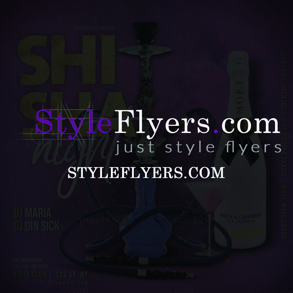 shisha night PSD Flyer Template