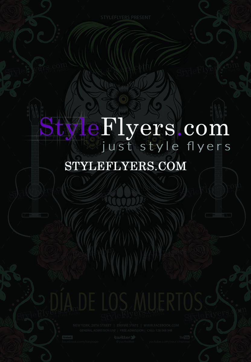 Dia De Los Muertos. PSD Flyer Template