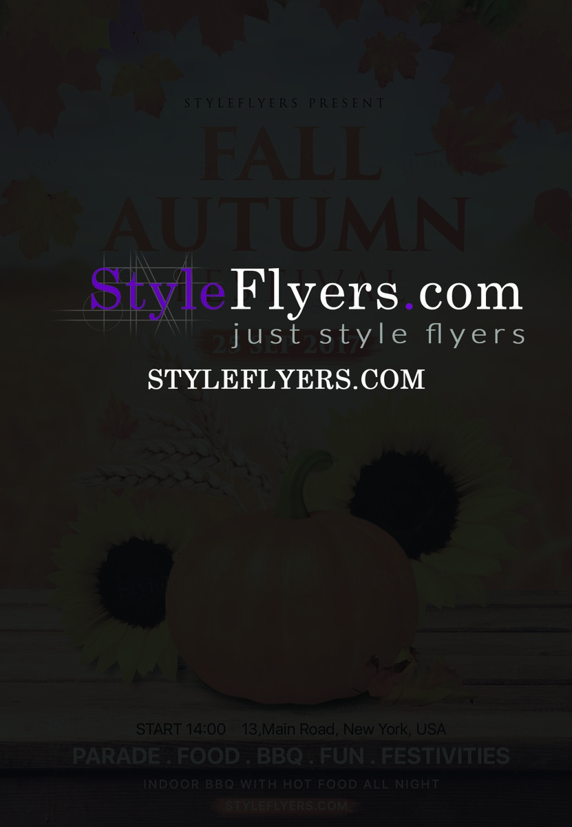 Fall Autumn Festival psd flyer