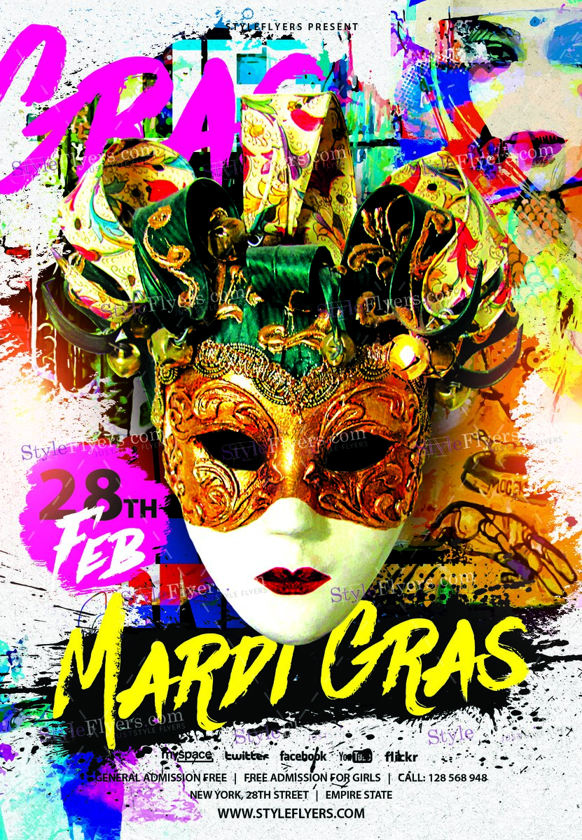 Mardi Gras PSD Flyer Template