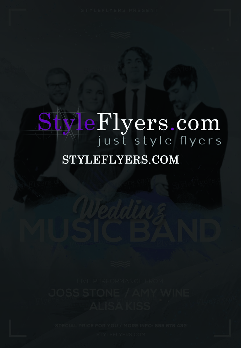 wedding music band psd flyer