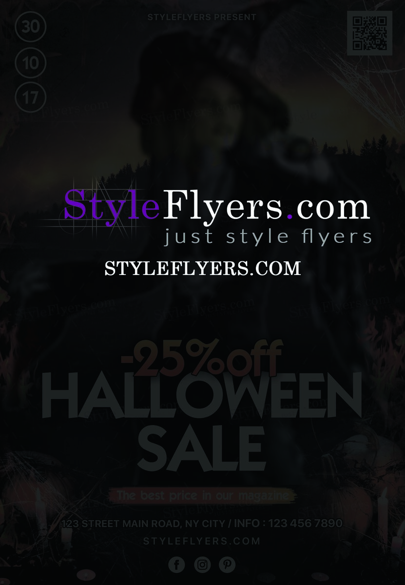 Halloween sale psd flyer