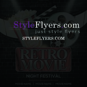 Retro Movie Night Festival psd flyer