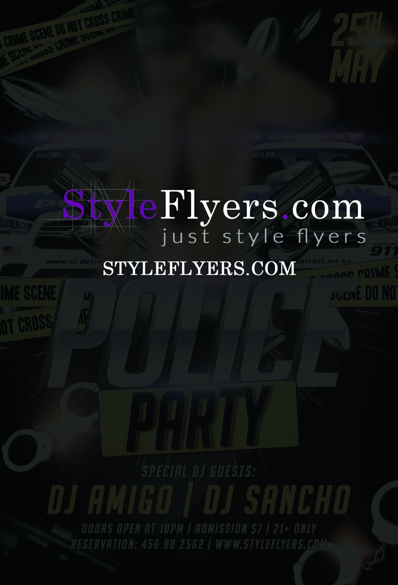 police party PSD Flyer update Template