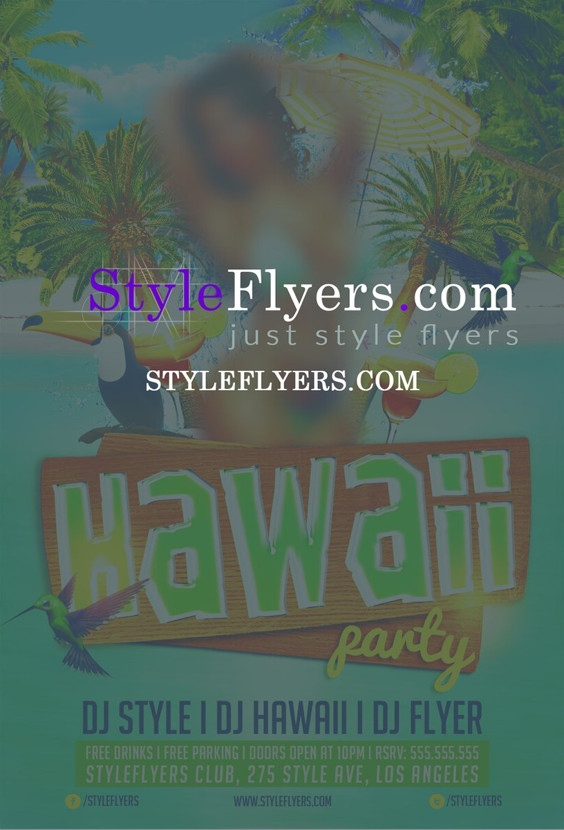 hawaii party PSD Flyer Template upd