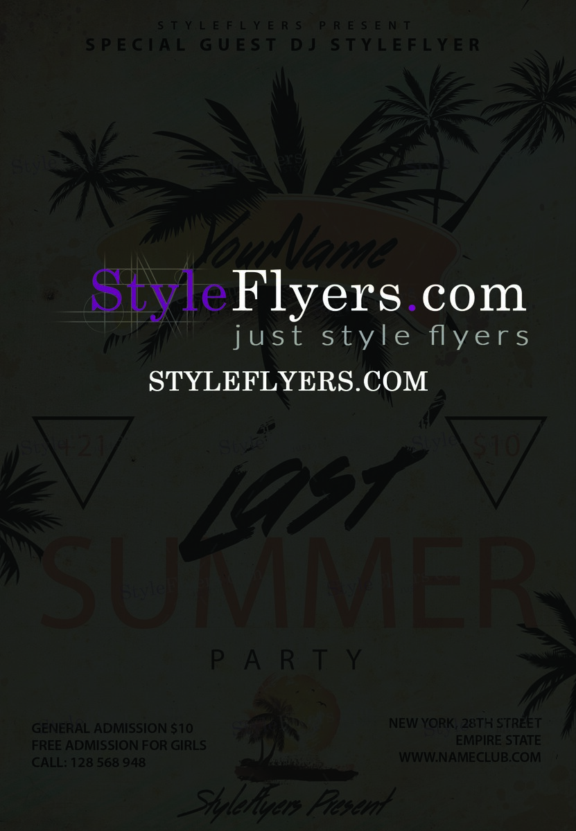 last summer party PSD Flyer Template
