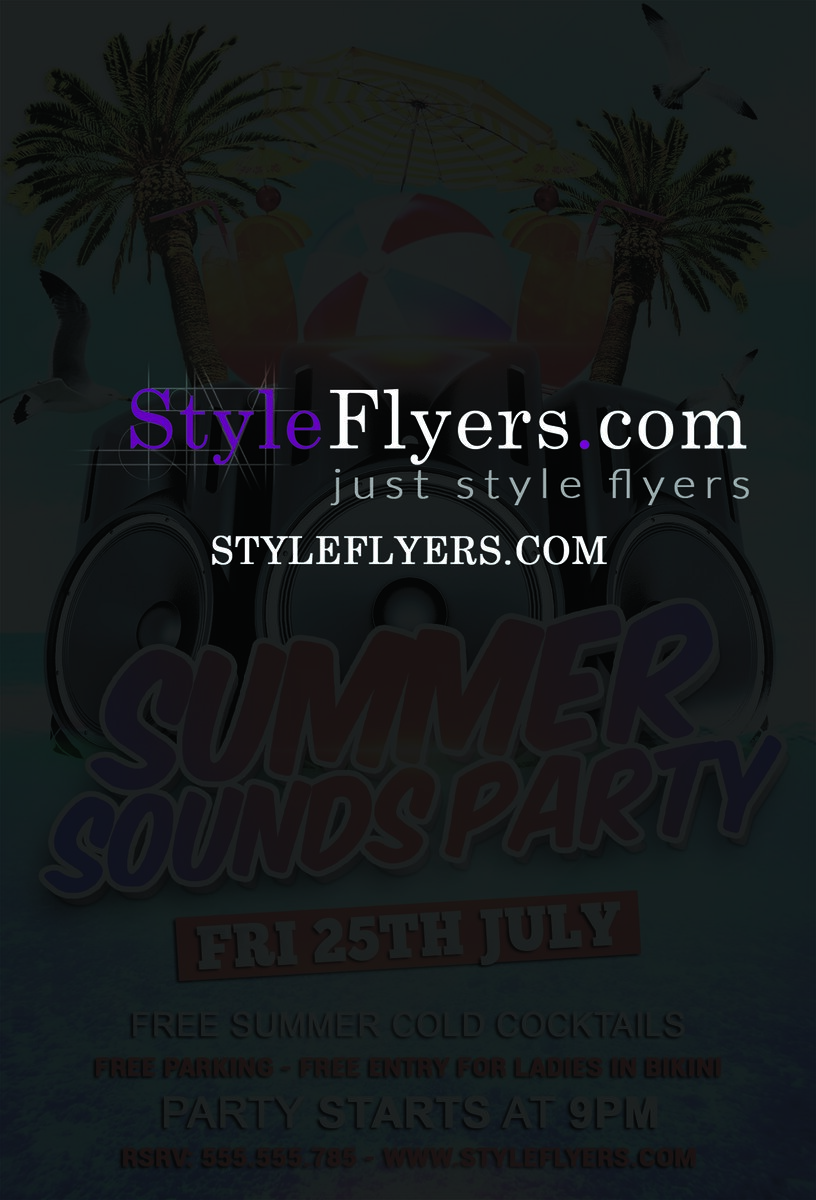 Summer Sounds Party PSD Flyer Template upd