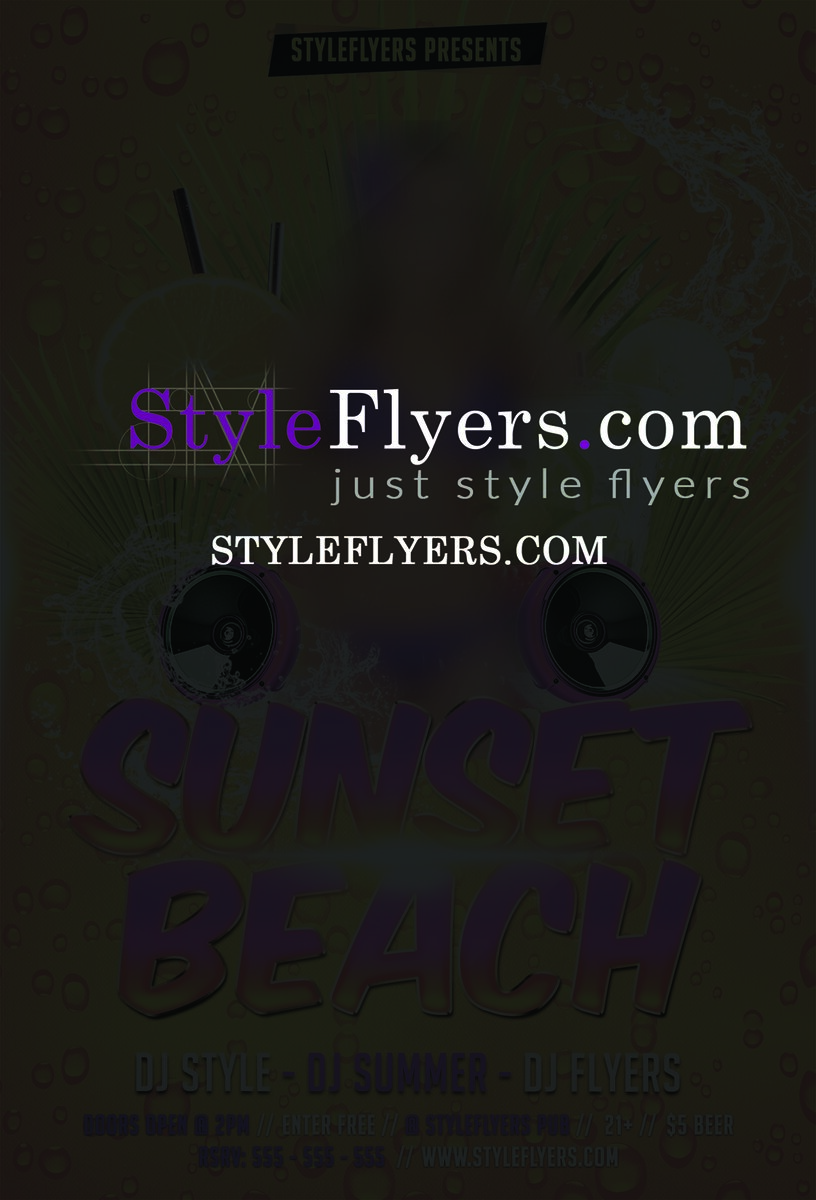 Sunset Beach PSD Flyer Template upd