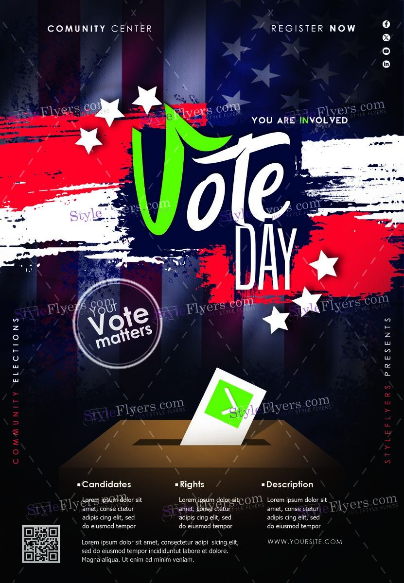 vote day PSD Flyer Template