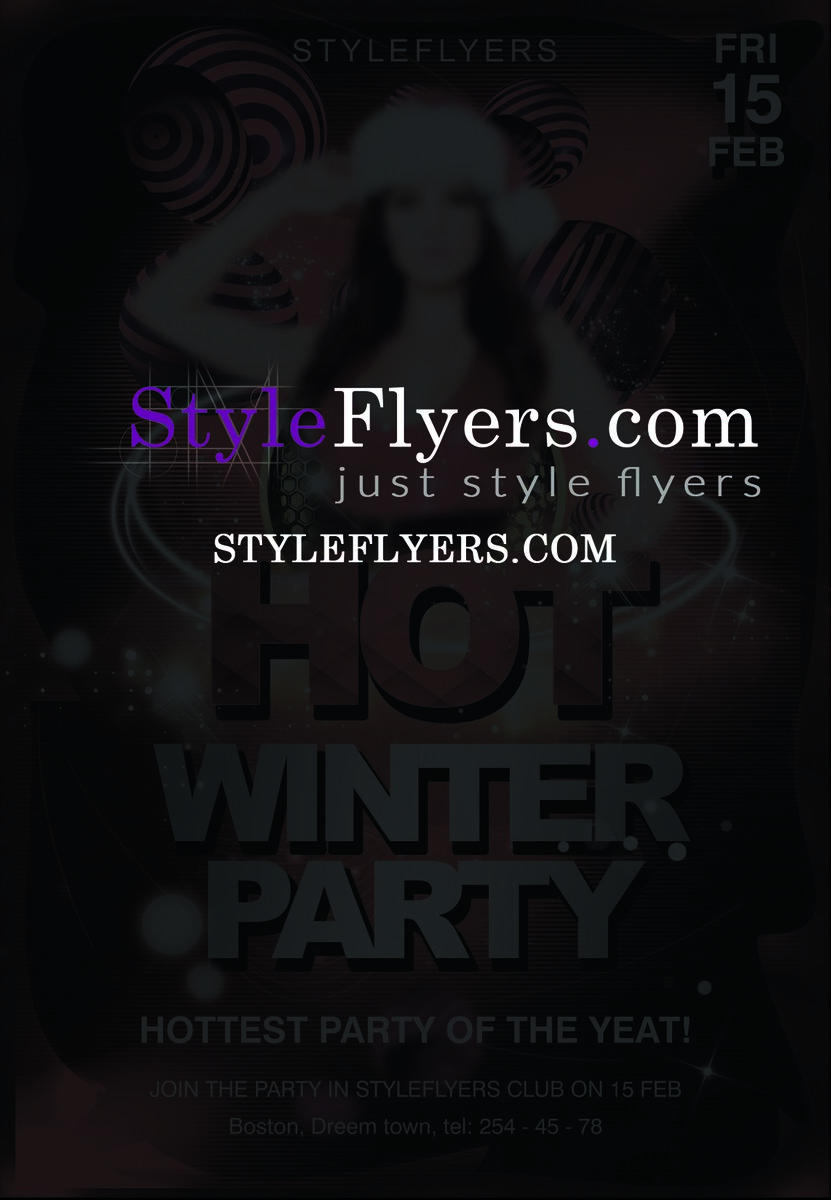 Hot winter party PSD Flyer Template