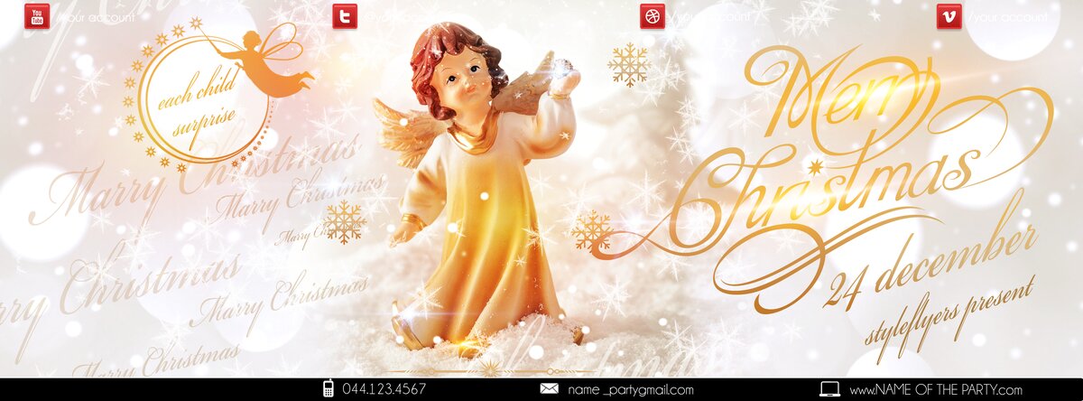 Marry Christmas social event1 PSD Flyer Template