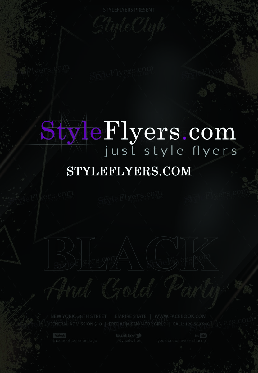 Black And Gold Party Flyer