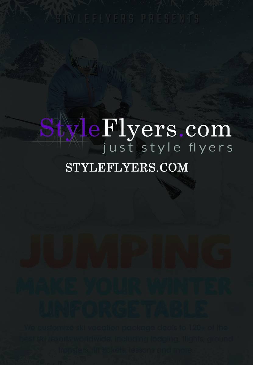 Ski jumping sport PSD Flyer Template