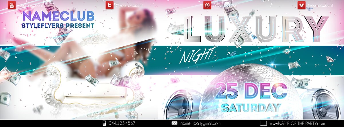 Luxury party night PSD Flyer Template
