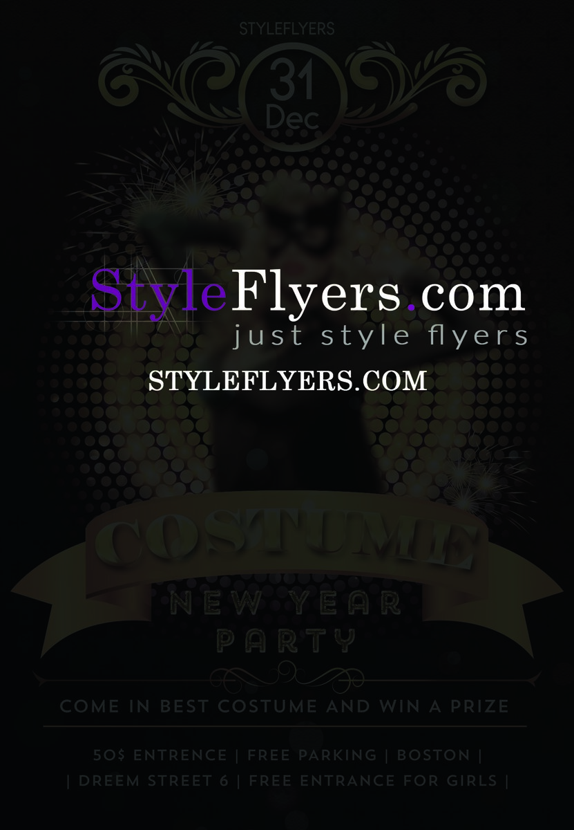 Costume New Year party PSD Flyer Template