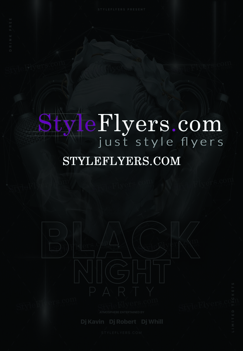 Black Night Party PSD Flyer Template