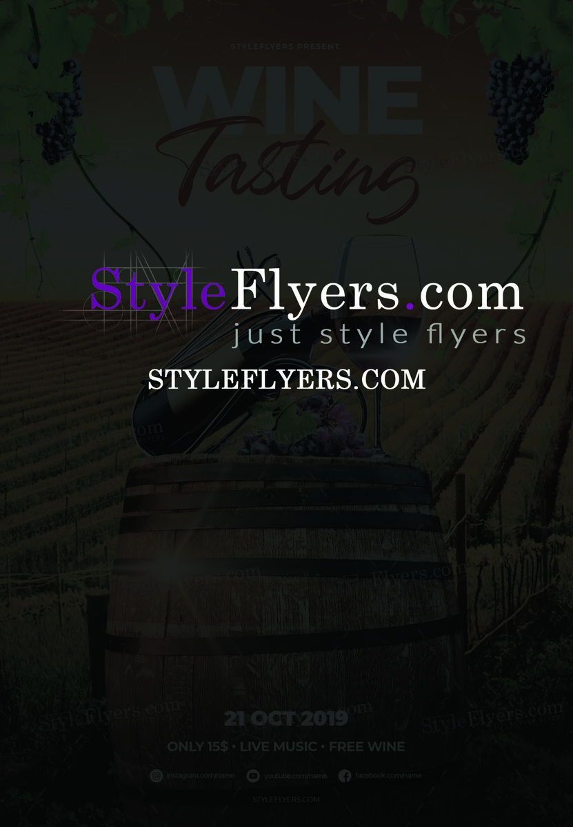 Wine Tasting PSD Flyer