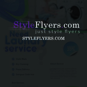 laundry service psd flyer