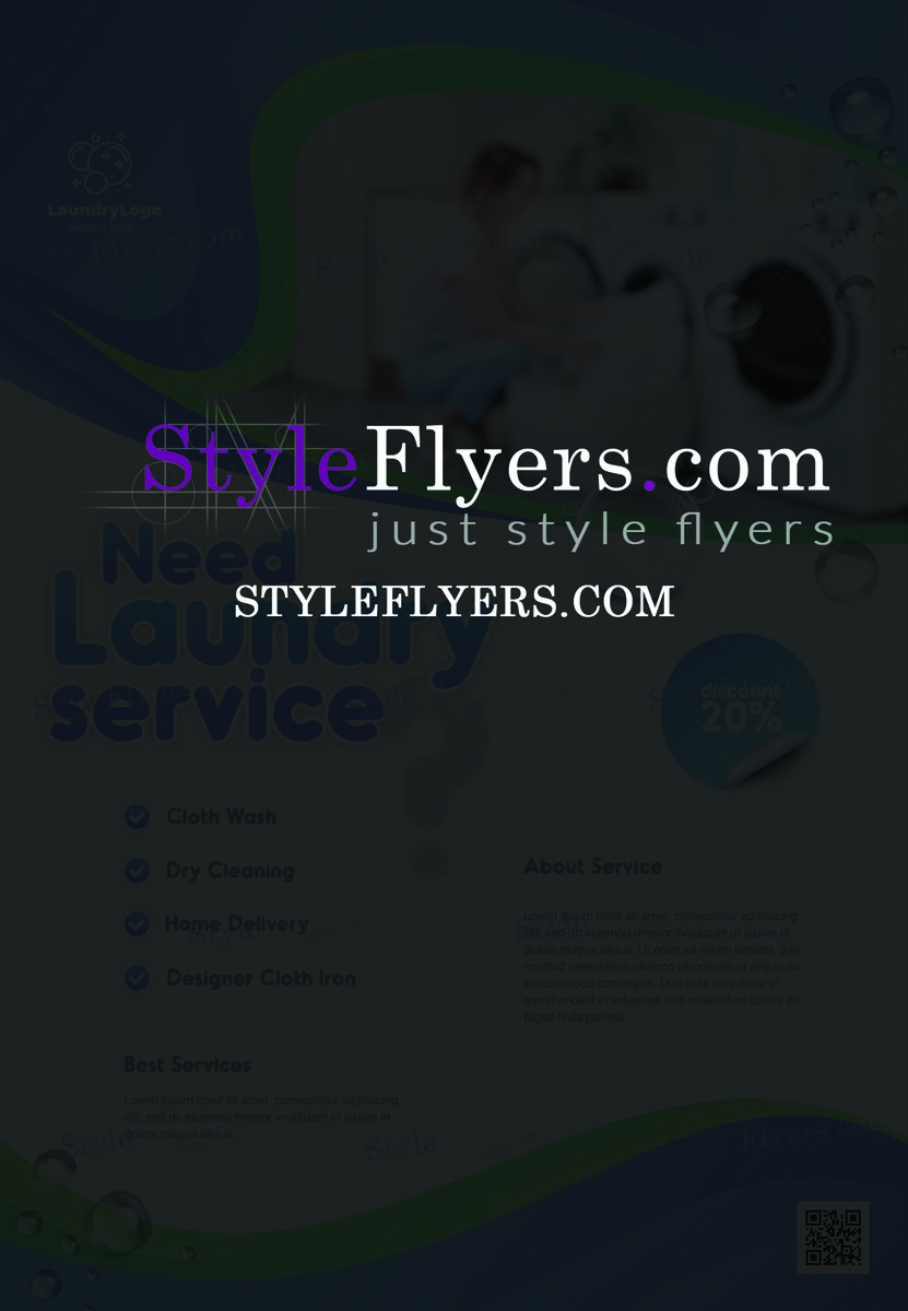 laundry service psd flyer
