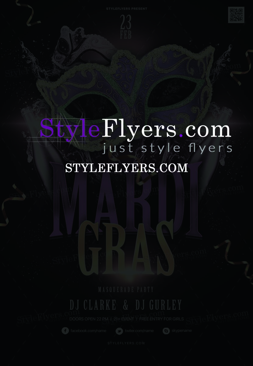 Mardi Gras PSD Flyer Template2