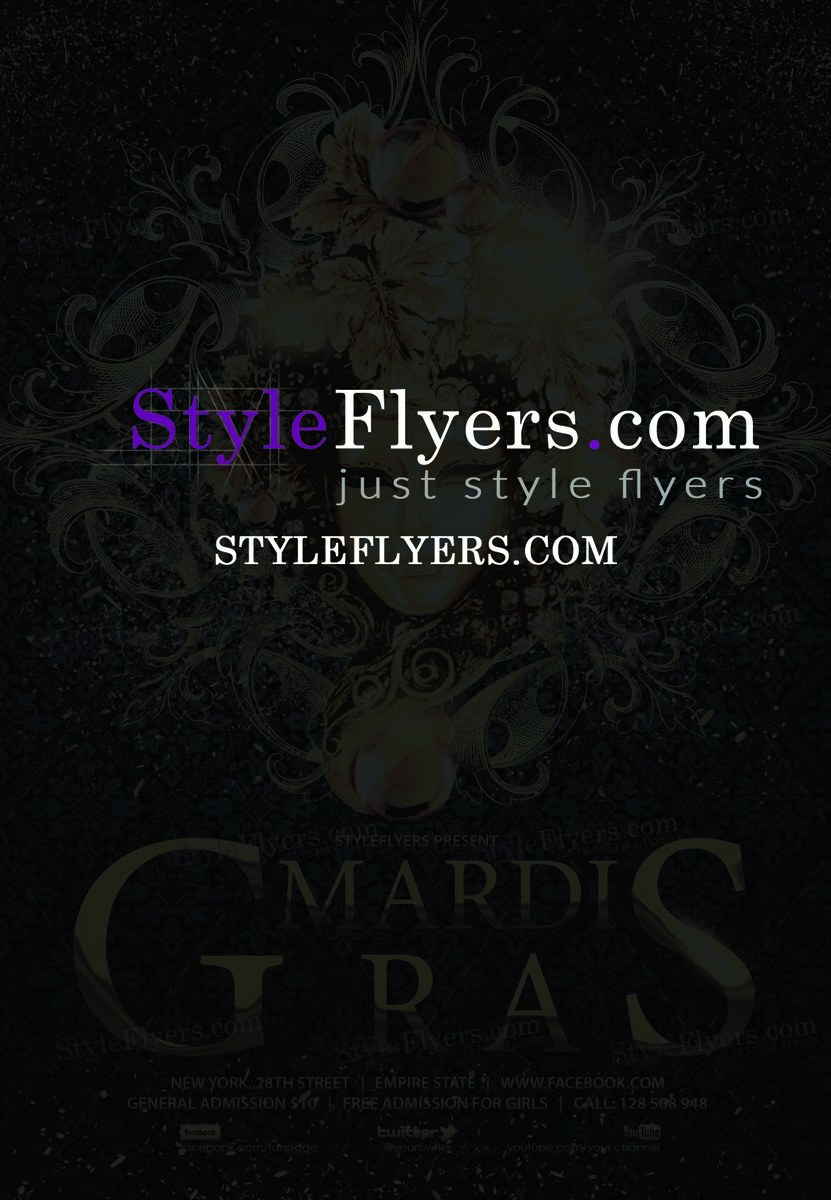 Mardi Gras PSD Flyer Template1