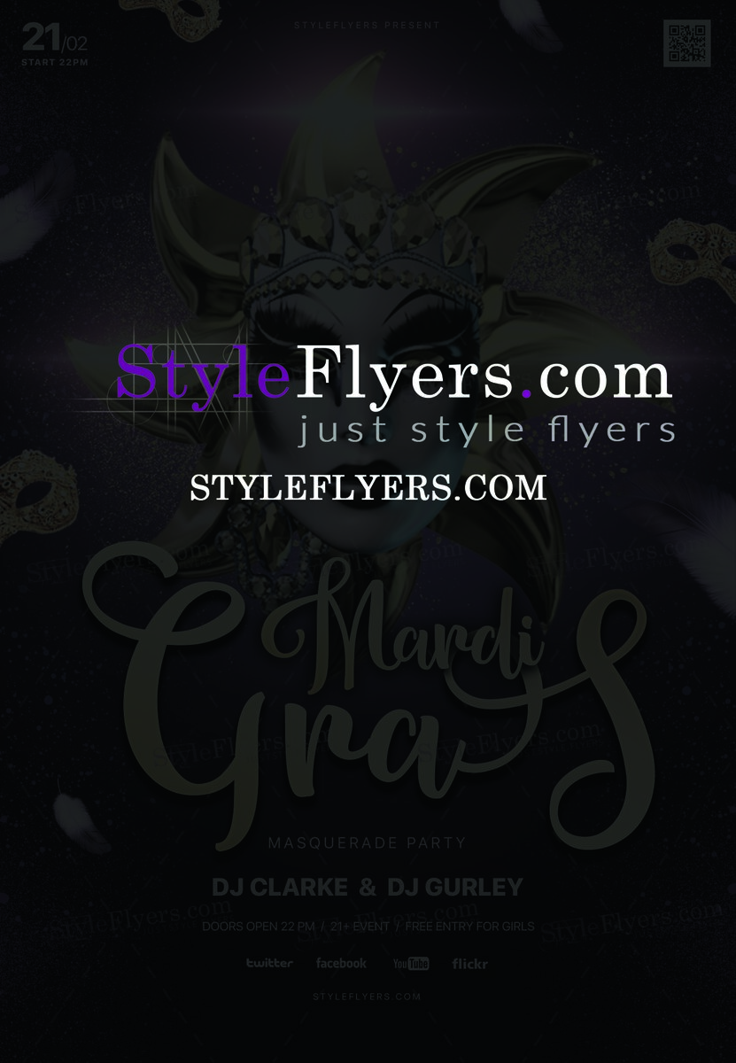 Mardi Gras PSD Flyer Template