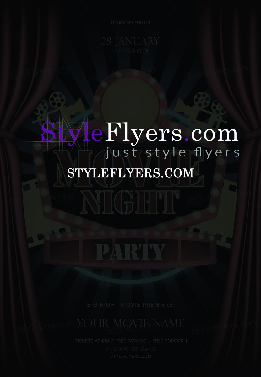 Movie Night Party PSD Flyer Template