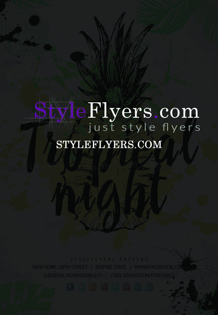 Tropical Night PSD Flyer Template